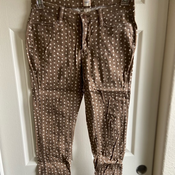 Brown Polka Dot Lands’ End Canvas skinny jeans - Picture 1 of 3